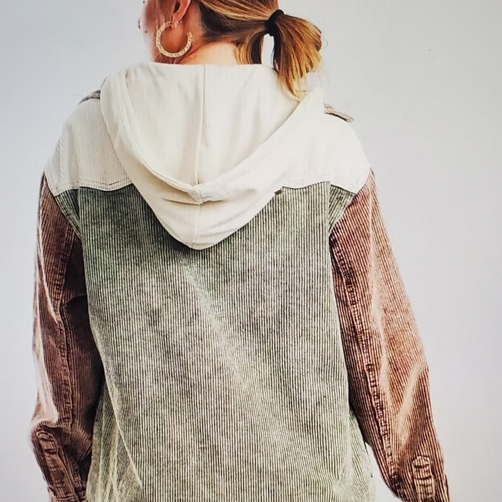 NEW Hooded Corduroy Shacket - Picture 2 of 4